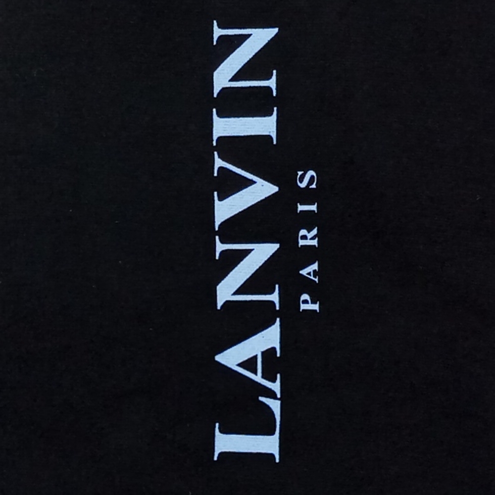 LANVIN PARIS Flannel Dust Bag/Dust Cover Double Drawstring Black 10.25W X 15L